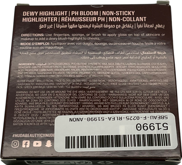 Huda Beauty Icy Nude Ph Face Gloss Frostbite 4g