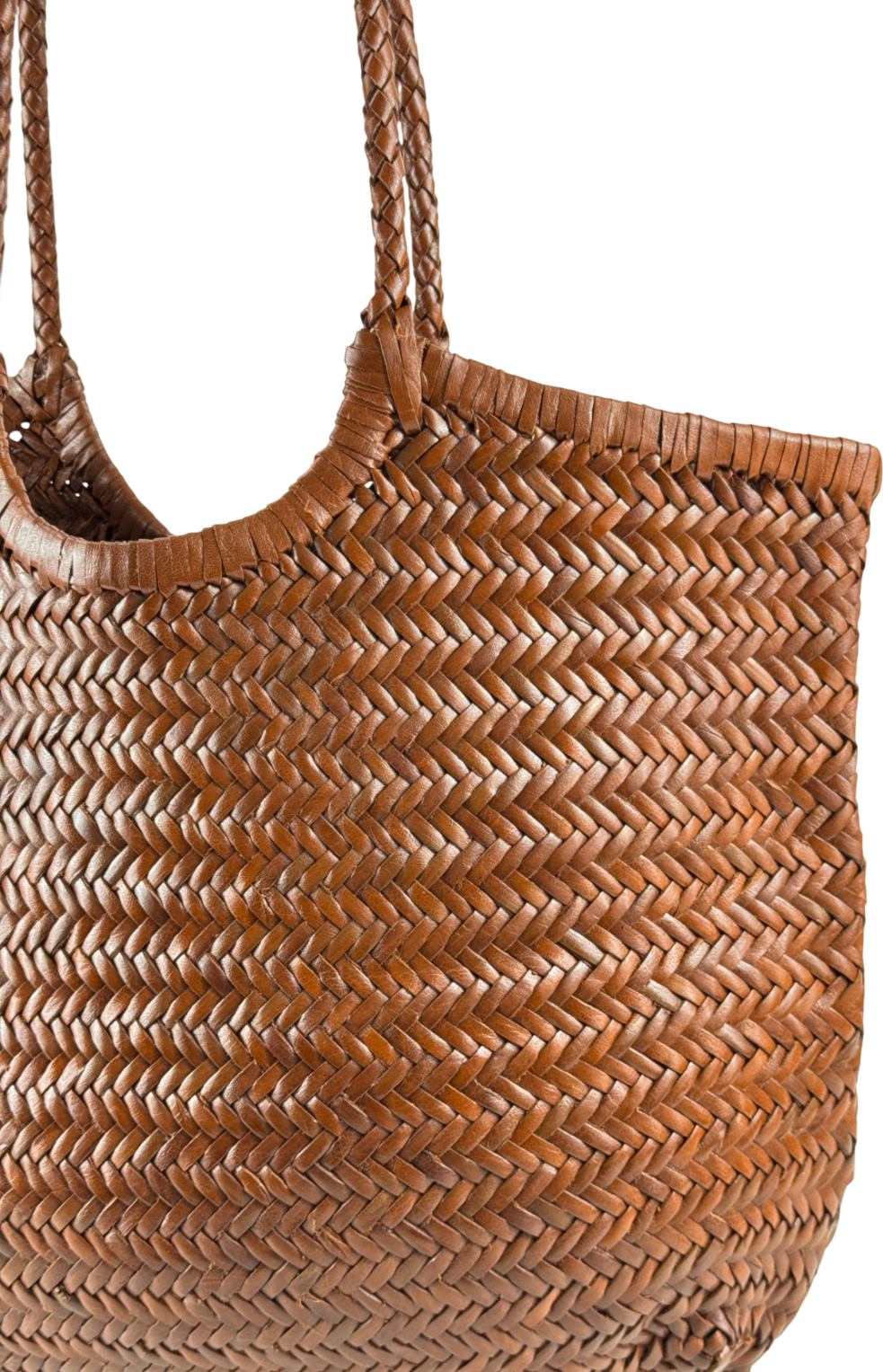 Anthropologie Brown Nola Woven Leather Bag One Size