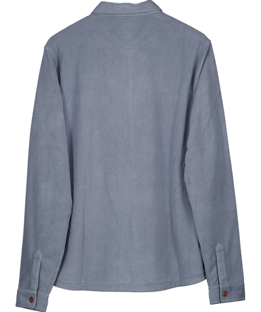 Vuori Blue Fleece Button Down Shirt UK M