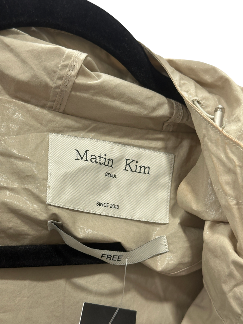 Matin Kim Beige Cropped Shell Raincoat UK S