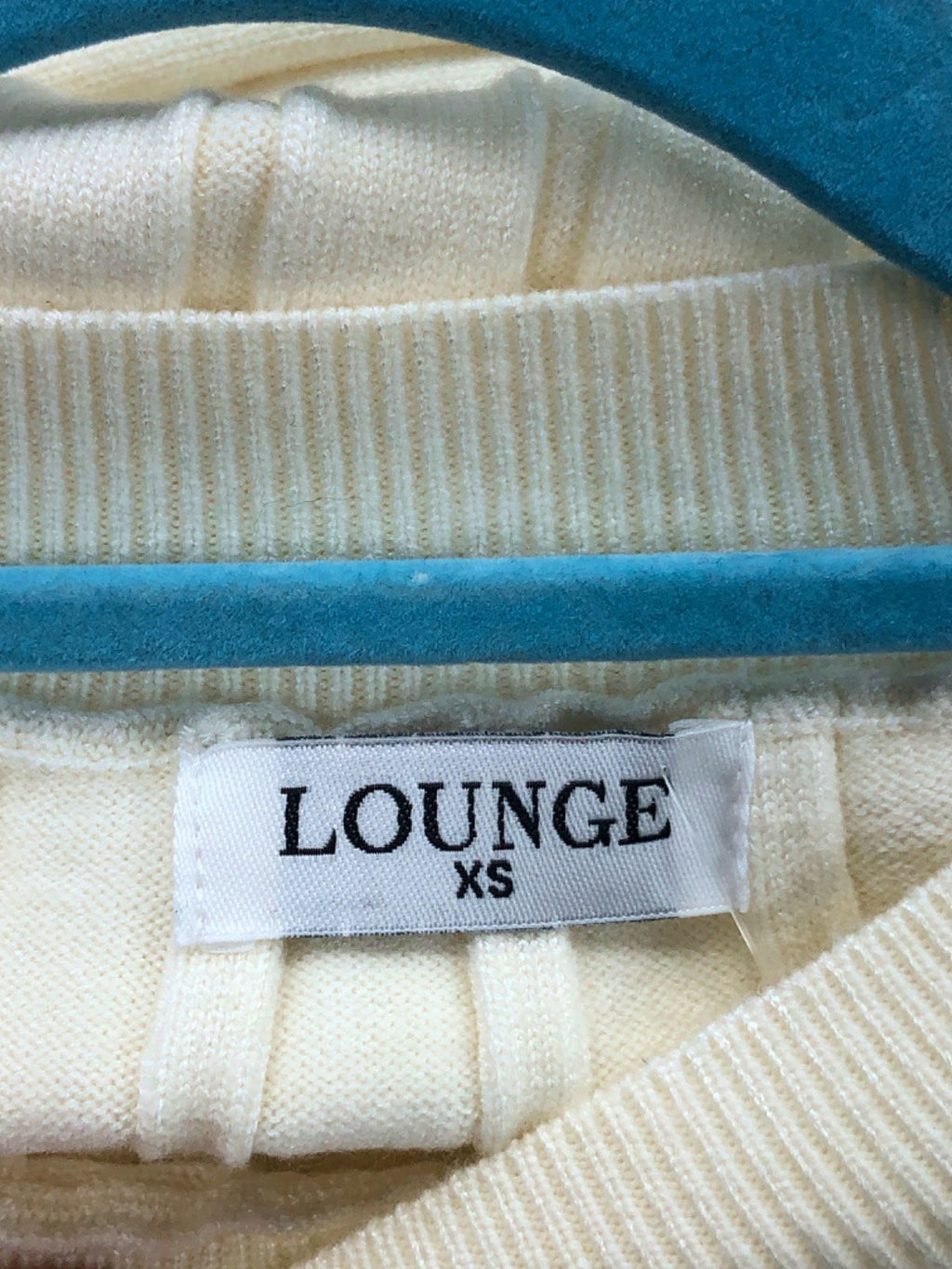 LOUNGE Cream Ribbed Knit Dress XS