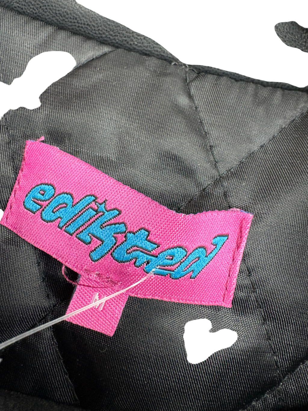 Edikted Black North Star Faux Leather Jacket UK M