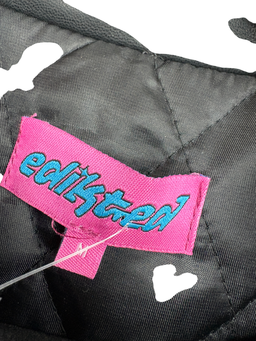 Edikted Black North Star Faux Leather Jacket UK M