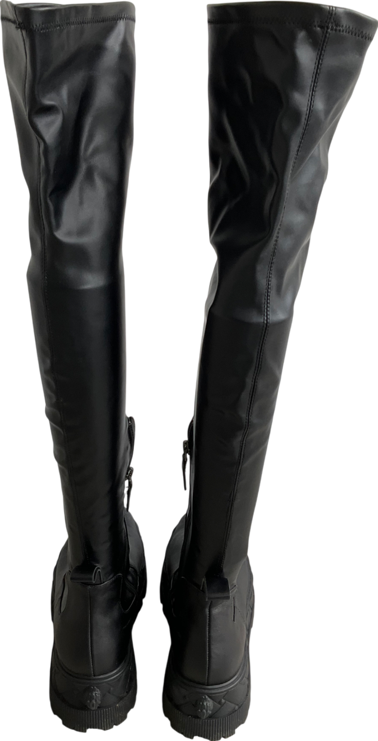 Kurt Geiger Black Trekker Knee Boots UK 8 EU 41 👠