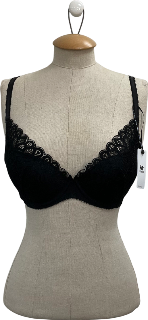 Wacoal Black Raffine Padded Lace Bra UK 32D