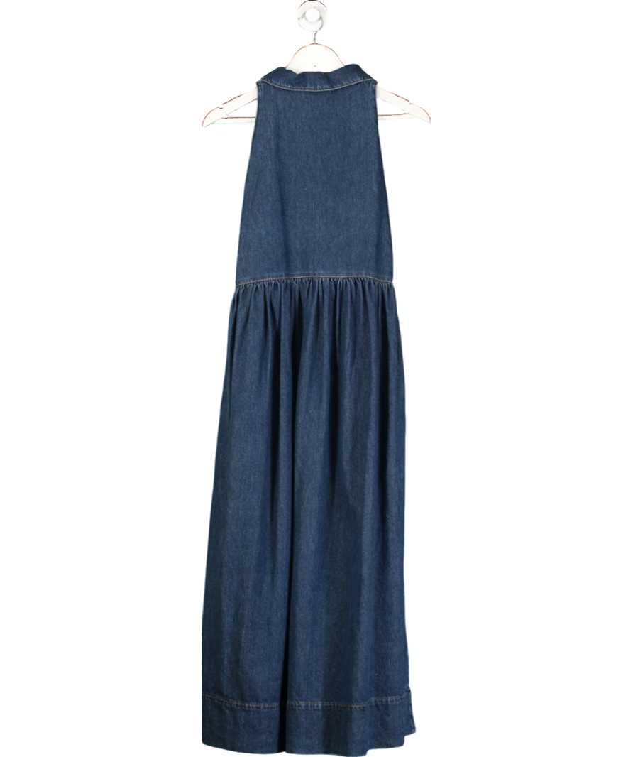 Aligne Blue Gabi Sleeveless Halter Denim Dress UK 8