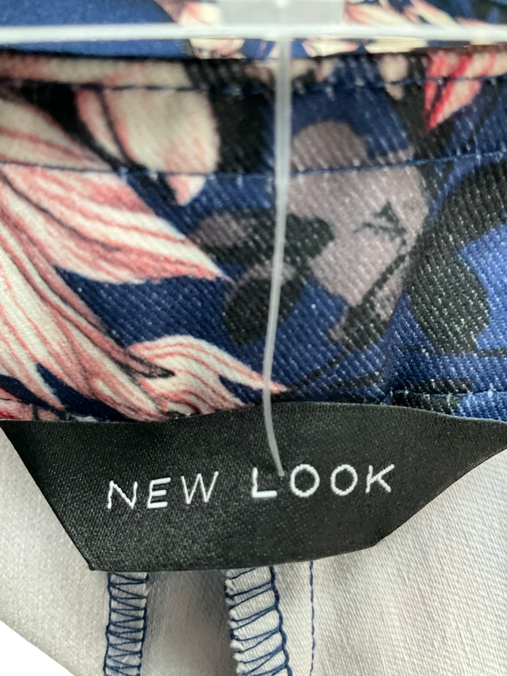 New Look Blue Cropped Floral Trousers UK 12