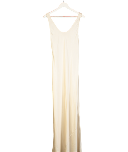 Reformation Cream Satin Maxi Dress UK S