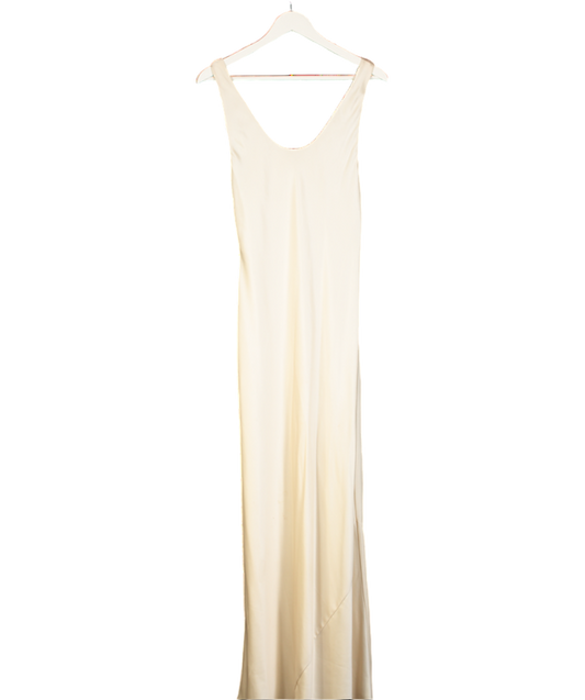 Reformation Cream Satin Maxi Dress UK S