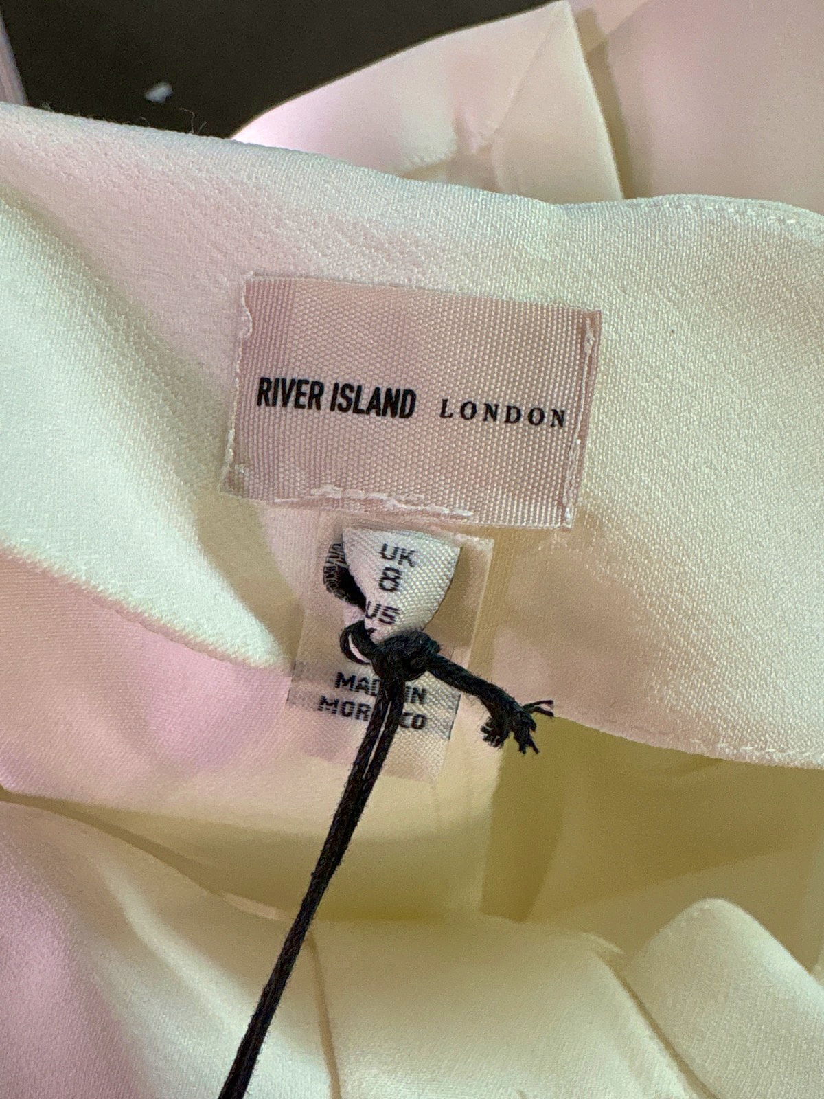 River Island White Wide Leg Trousers UK 8