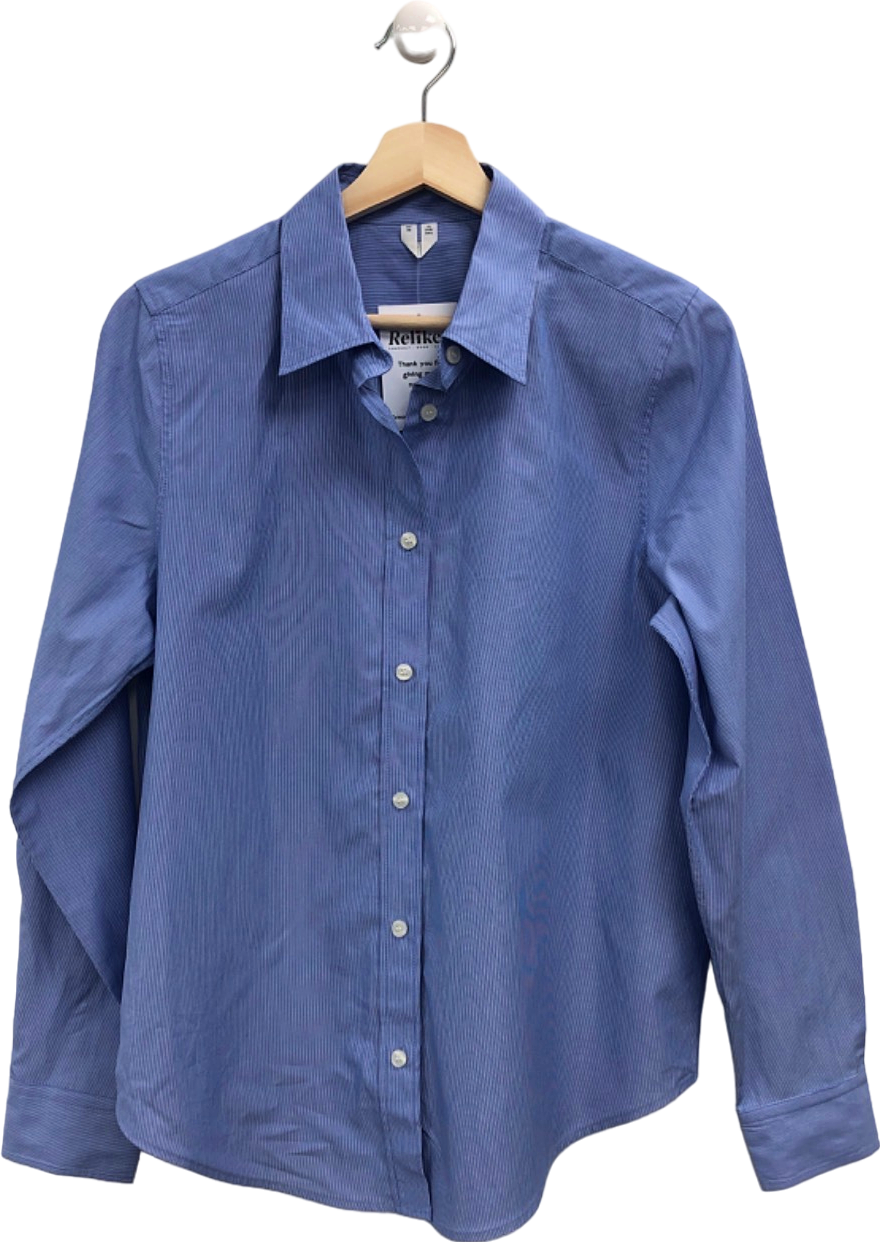 Arket Blue Striped Button-Down Shirt UK 8