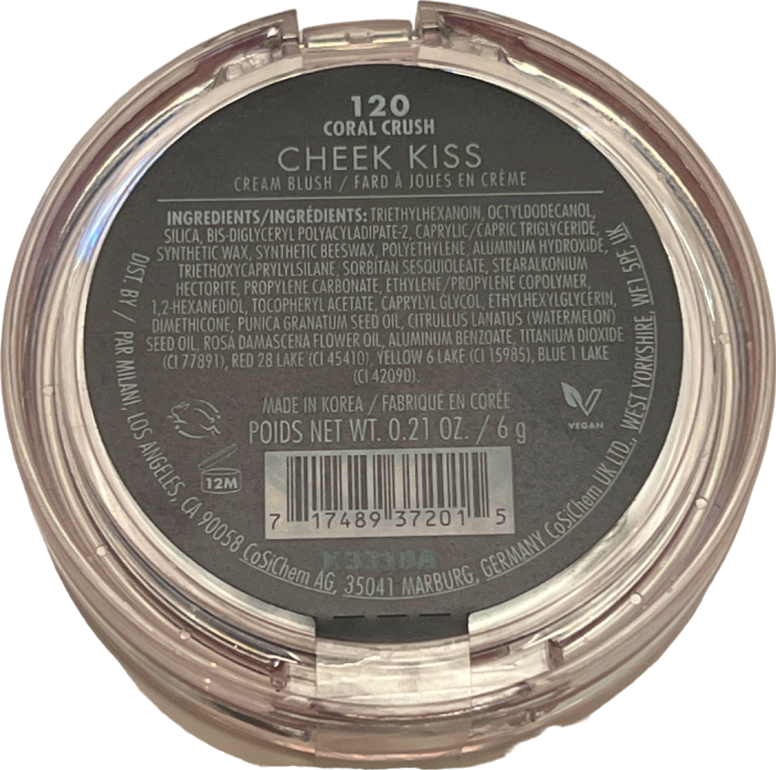 Milani Cheek Kiss Cream Blush Coral Crush 6g