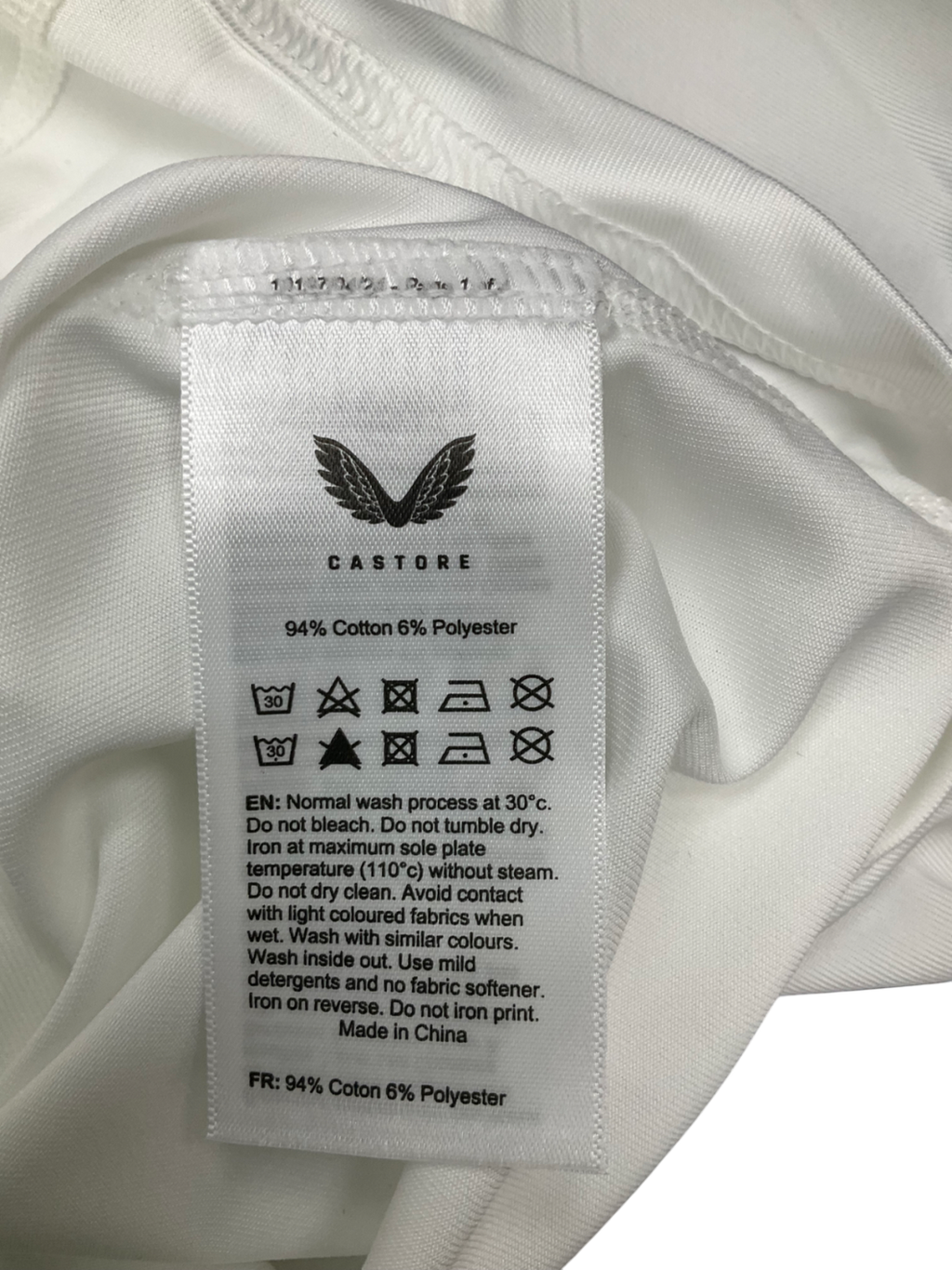 Castore White Long Sleeve Base Layer Top UK XS