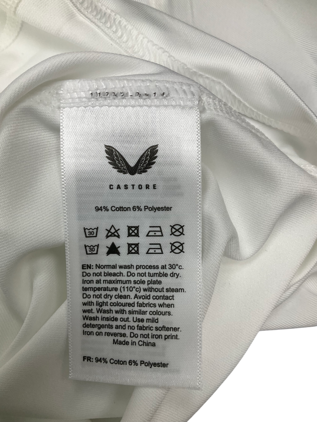 Castore White Long Sleeve Base Layer Top UK XS