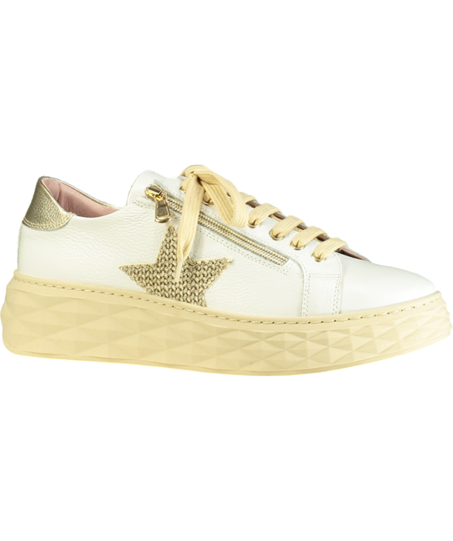 Sole Bliss White Petra Leather & Raffia Trainers UK 7 EU 40 👠