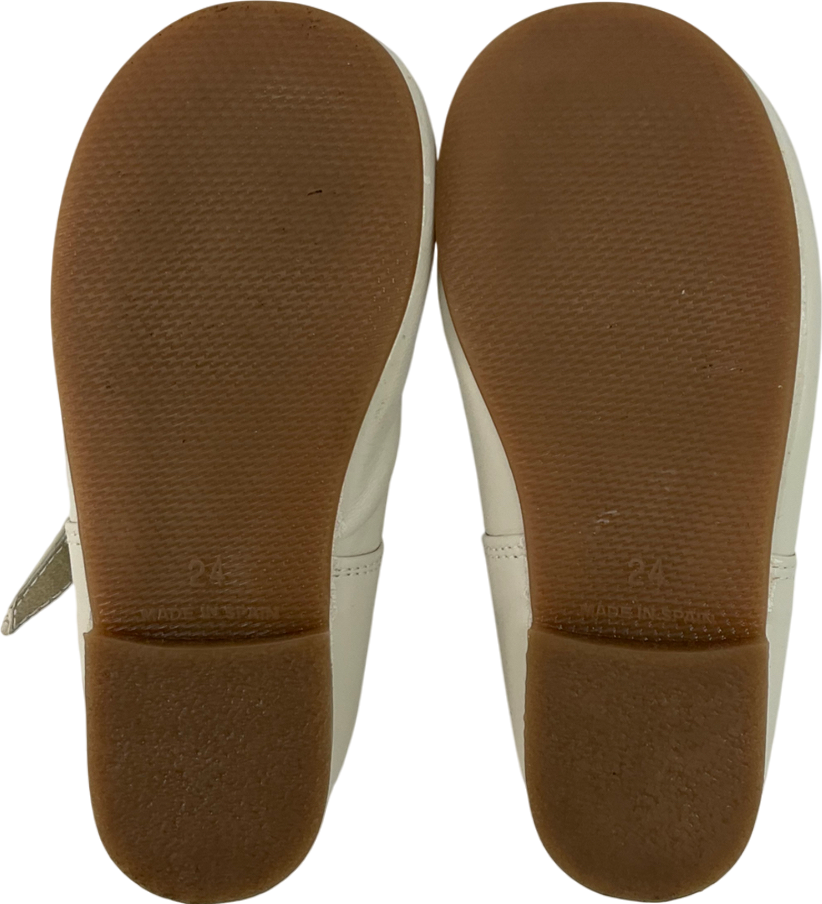 Papouelli Cream Sienna Leather Shoes UK 7 EU 24 👼