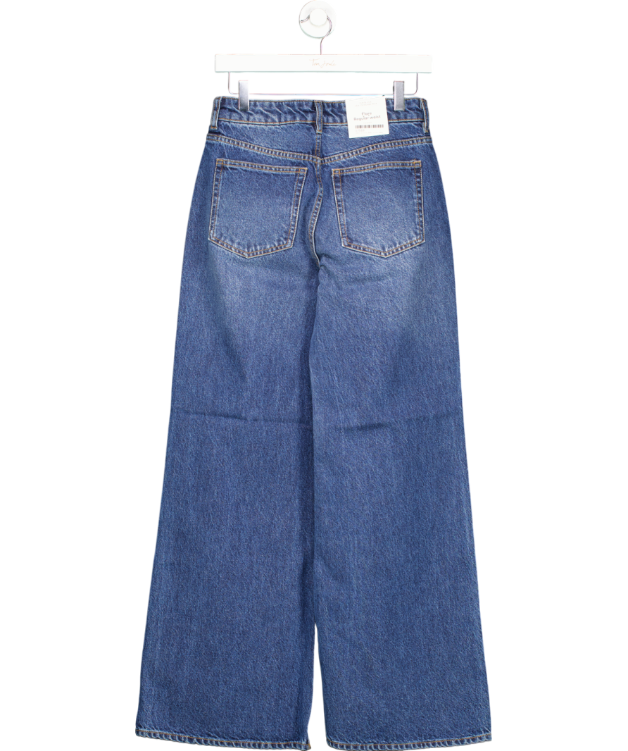 H&M Denim Blue Flared Regular Full Length Jeans UK 8
