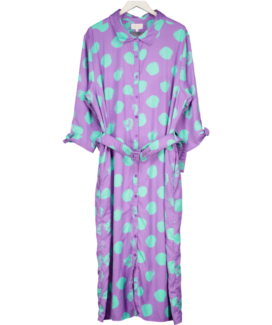 Dancing Leopard Dove Dress In Purple And Mint Green UK 24
