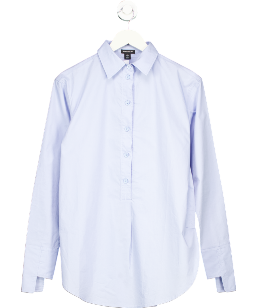 Karen Millen Blue 100% Cotton Shirt UK 6