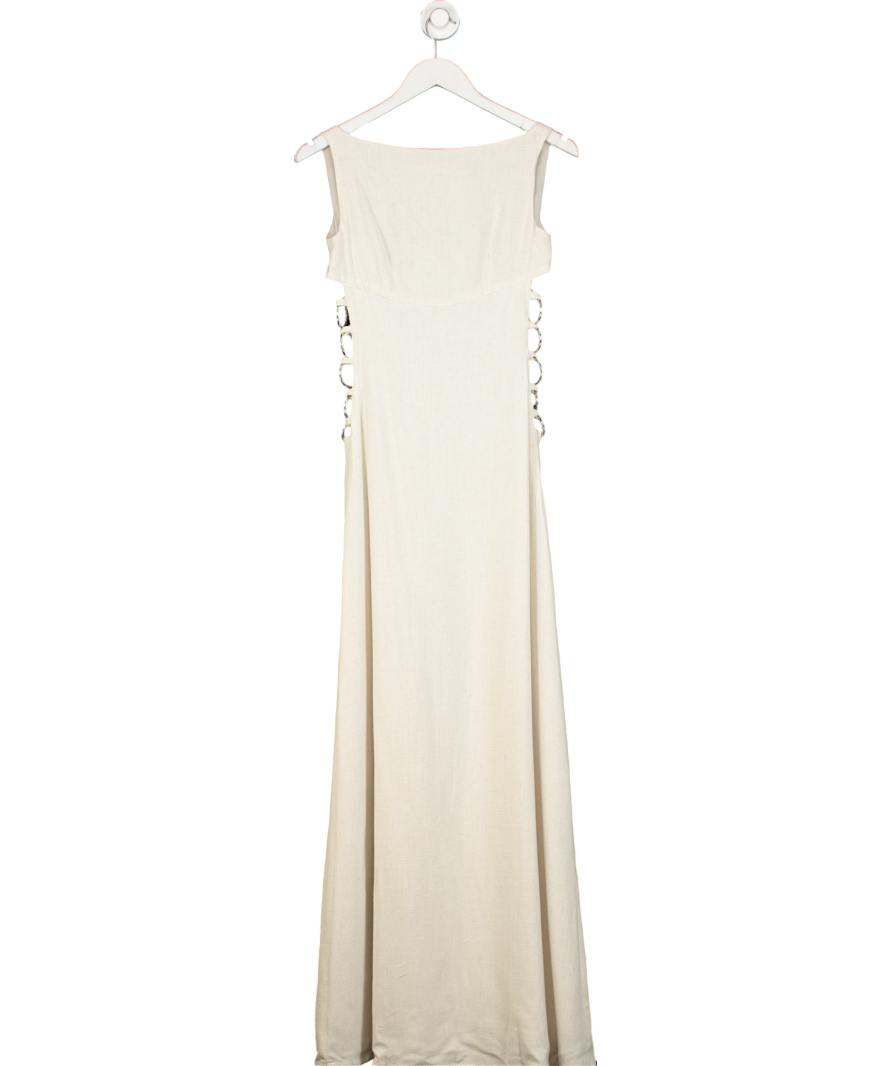 Peppermayo Beige Catherine Linen Maxi Dress UK 6