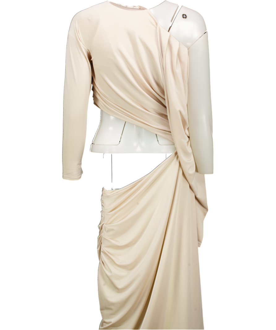 NANA GOTTI Beige Cut Out Midi Dress UK 8