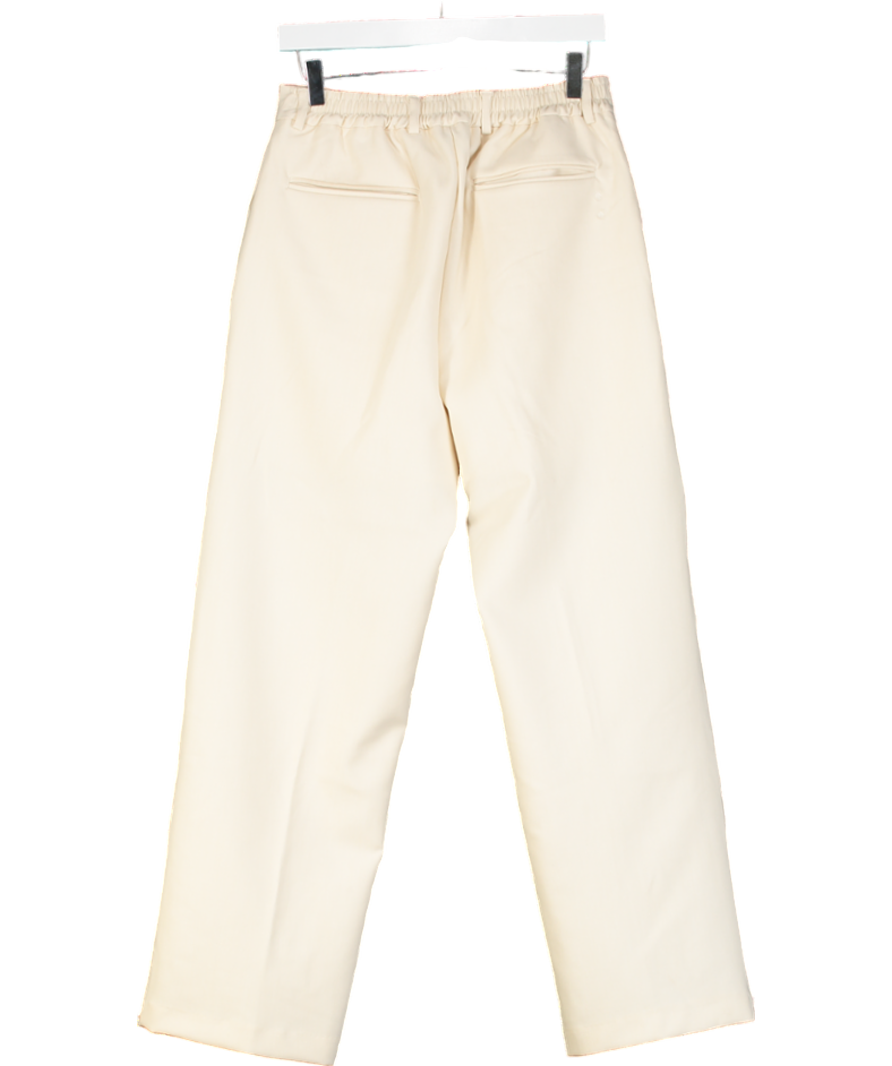 About:Blank Cream Everyday Pleated Trousers UK S