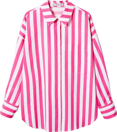 MANGO Pink Oversized Striped Shirt BNWT UK 12