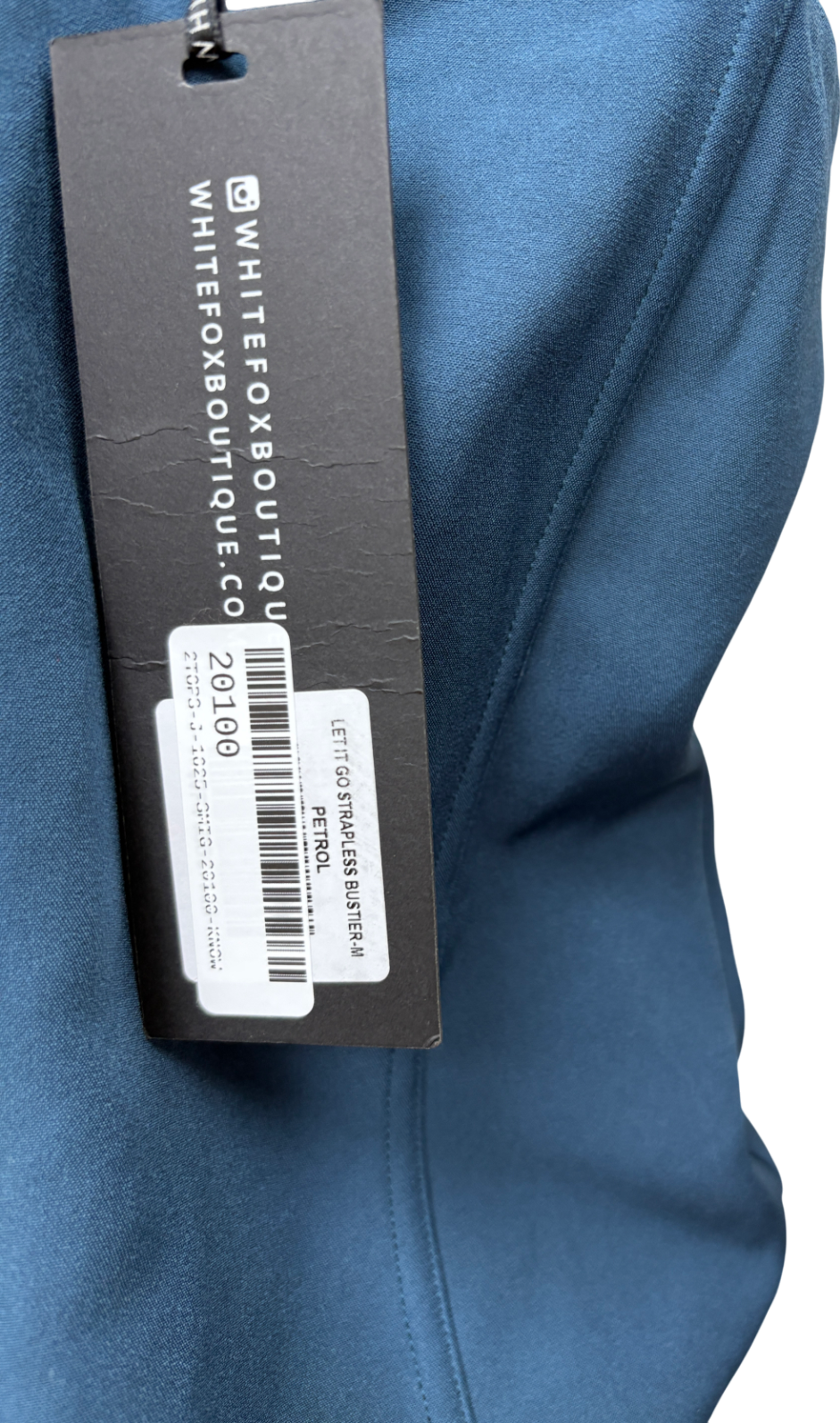 White Fox Blue Let It Go Strapless Bustier Top UK M