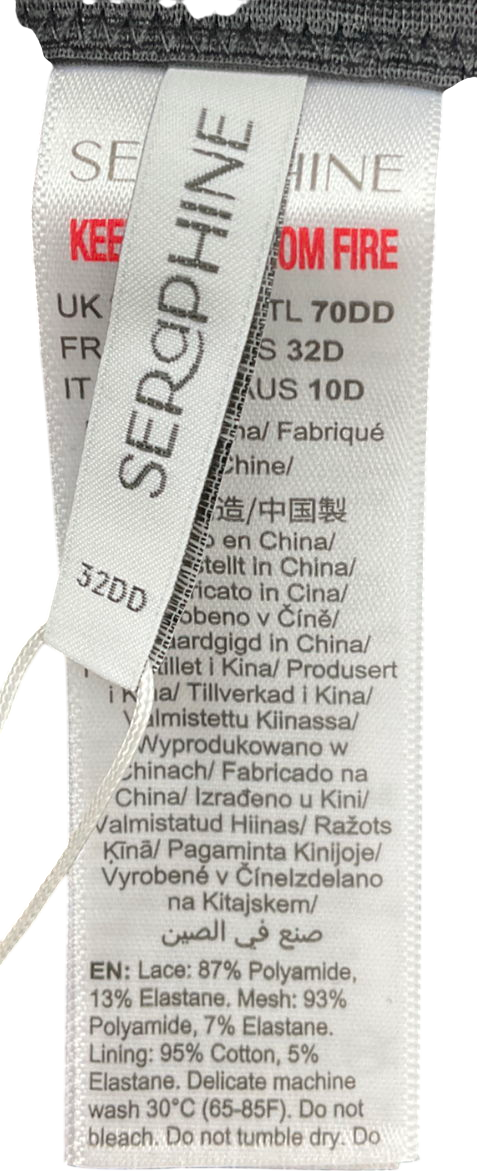 Seraphine Black Plunge Lace Nursing Bra UK 32D