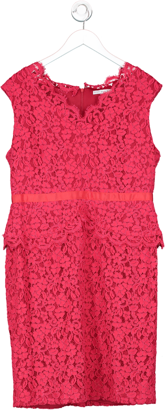Gina Bacconi Red Floral Lace Dress UK 18