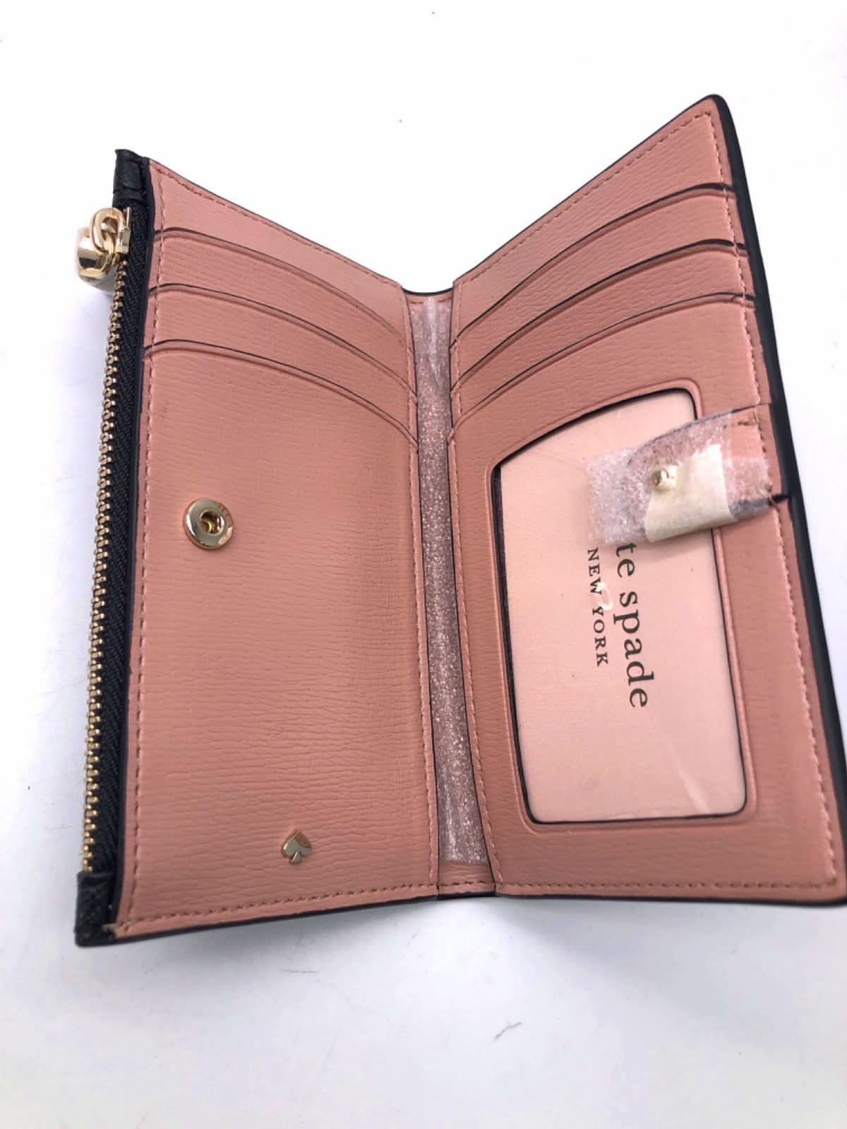 Kate Spade Black Leather Spencer Small Slim Bifold Wallet