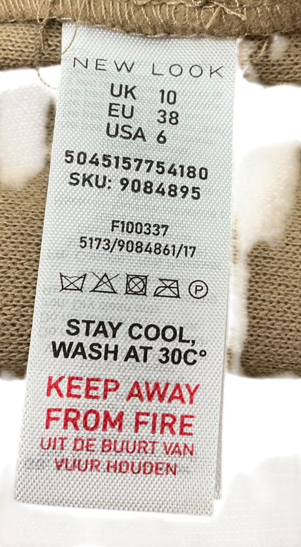 New Look Beige Camel Tailored Unlined Longline Belt Fastening Coat UK 10