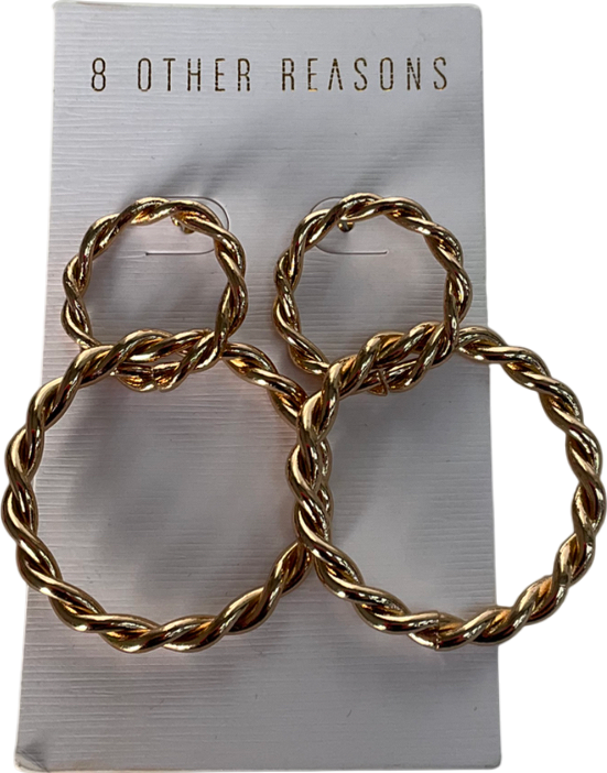 8 Other Reasons Metallic Double Twisted Drop Down Earrings One Size