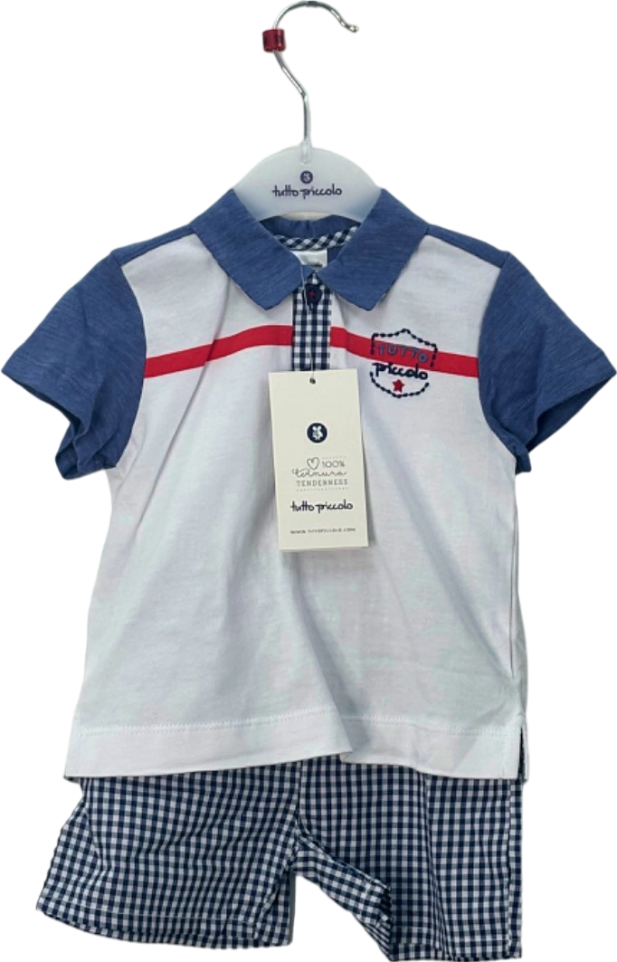 Tutto Piccolo Navy Blue 2 Pieces Set (Shirt & Shorts) UK Size 3 Years