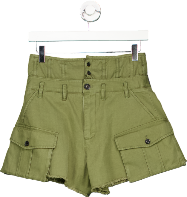 Tantrum Olive Green High-Waisted Cargo Shorts UK 10