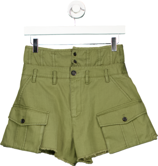 Tantrum Olive Green High-Waisted Cargo Shorts UK 10