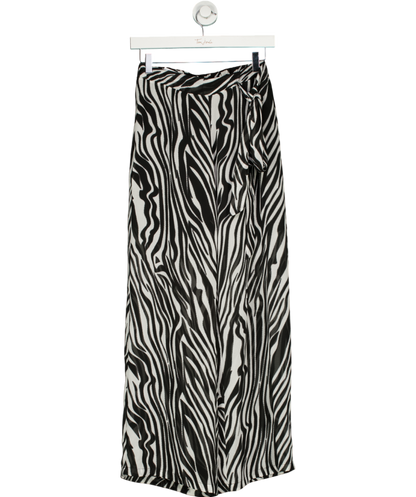 S-DEER Black Zebra Striped Straight Leg Pants UK S