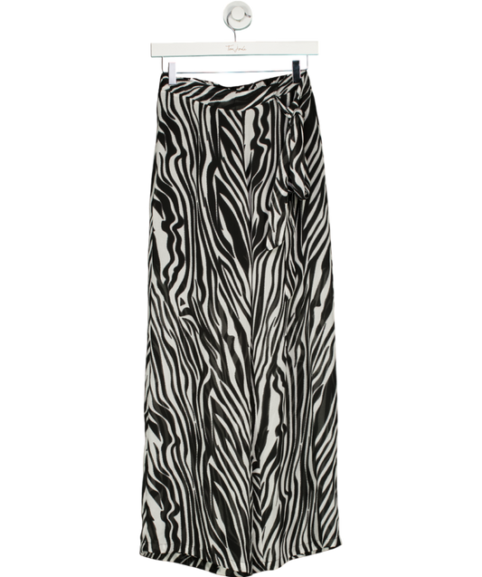 S-DEER Black Zebra Striped Straight Leg Pants UK S