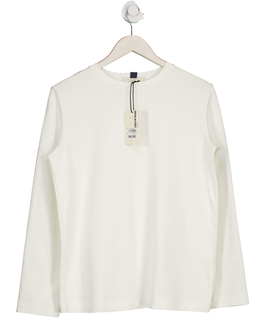 NEXT White Cotton Blend Long Sleeve T-shirt UK 8