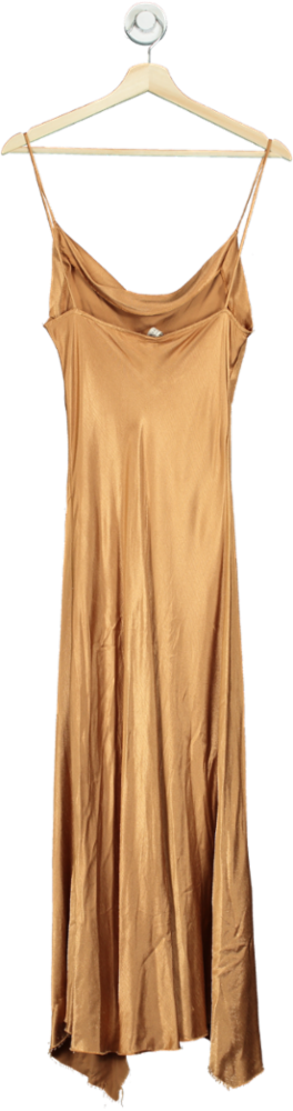 Bec + Bridge Gold Satin Slip Dress UK 6