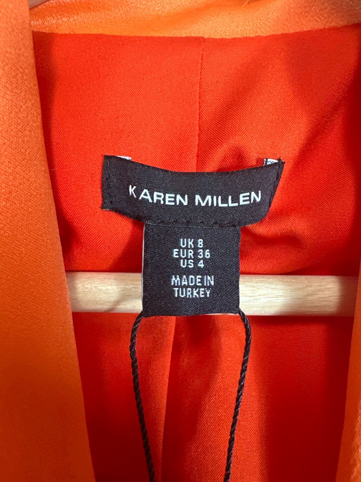 Karen Millen Orange Tuxedo Wrap Dress UK 8