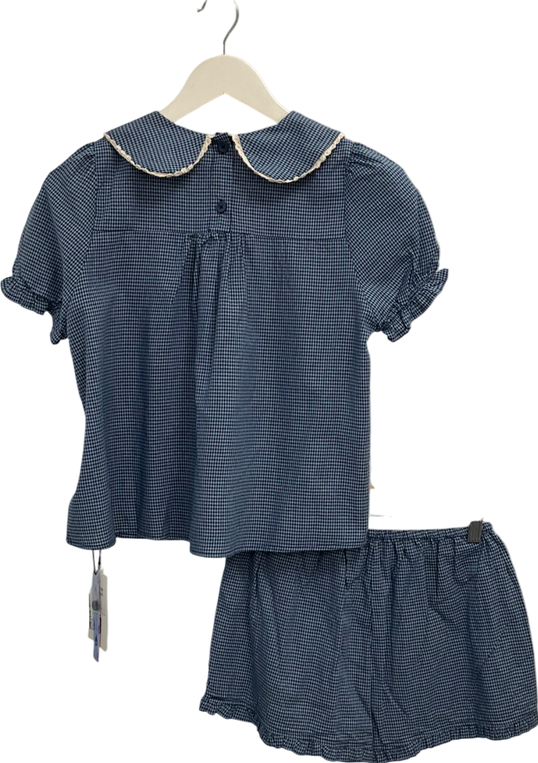 Cider Blue Checked Shirt And Short Setb UK XS