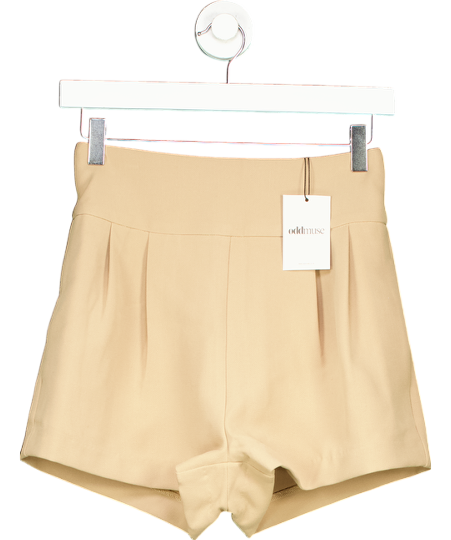 oddmuse Beige Camel Tailored Shorts UK XS