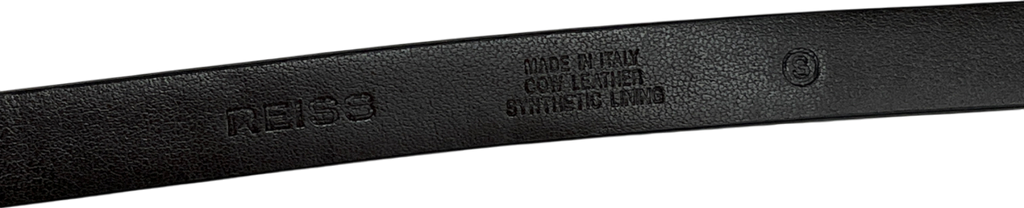 REISS Brown Chaya Thin Leather Elongated Buckle Belt In Chocolate UK S