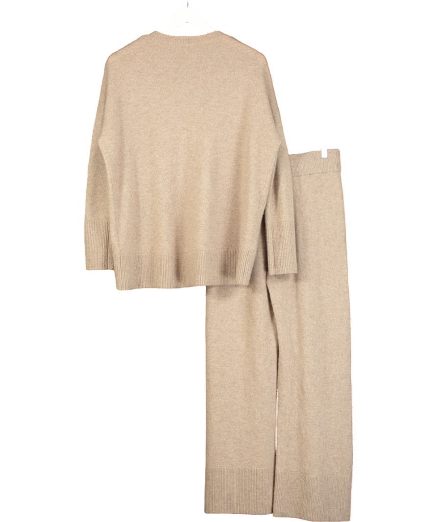 cos Beige 100% Cashmere Knit Jumper And Trouser Lounge  Co-ord UK XS