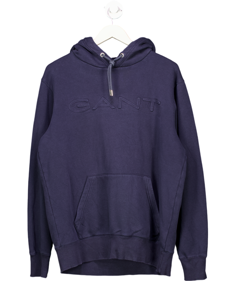 GANT Blue Embossed Hoodie UK M