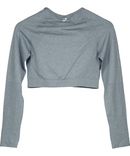 gymshark Grey Everyday Seamless Long Sleeve Crop Top UK L