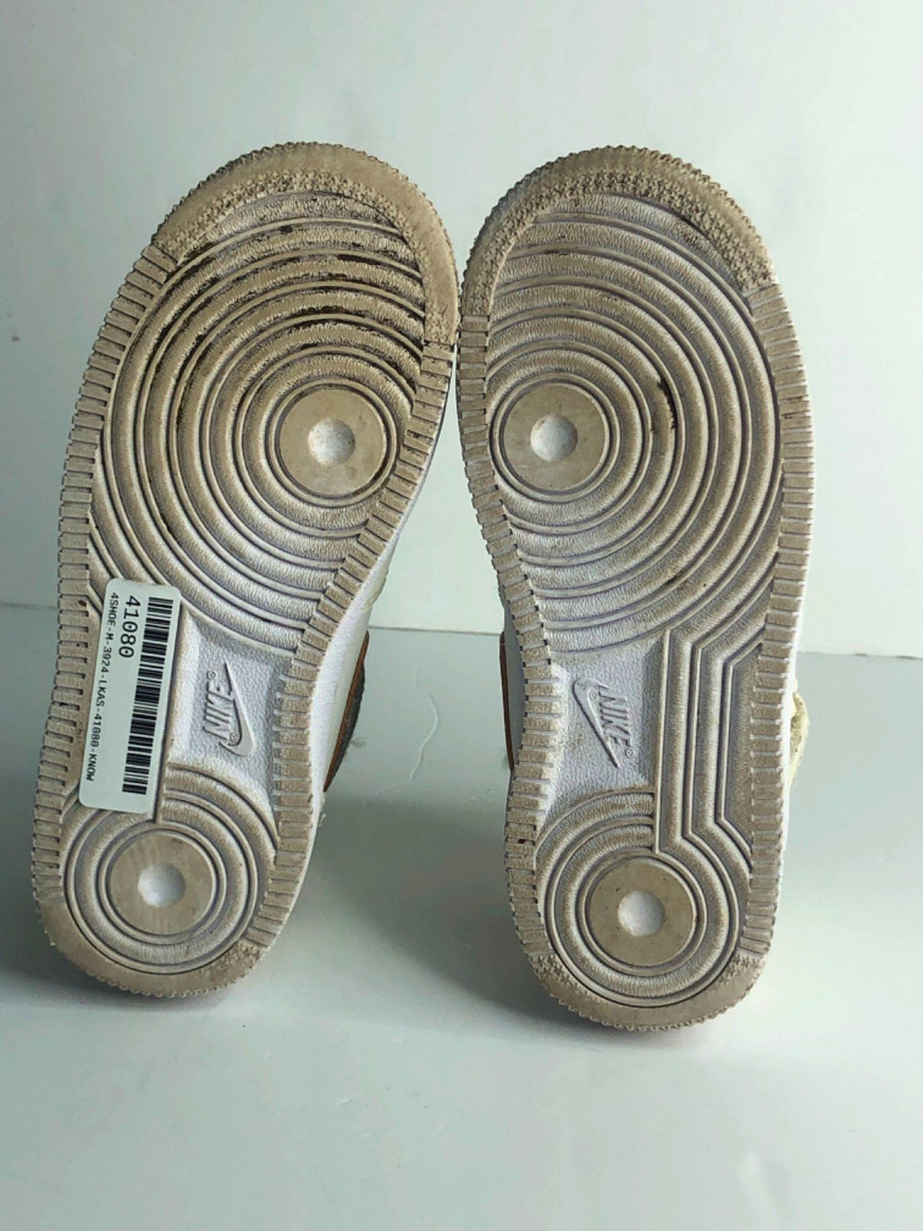 Nike Cream and Brown Air Force 1 Mid Sneakers UK 11.5 Kids