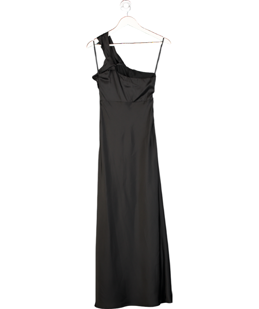 Billy j Black Satin One Shoulder Maxi Dress UK 6
