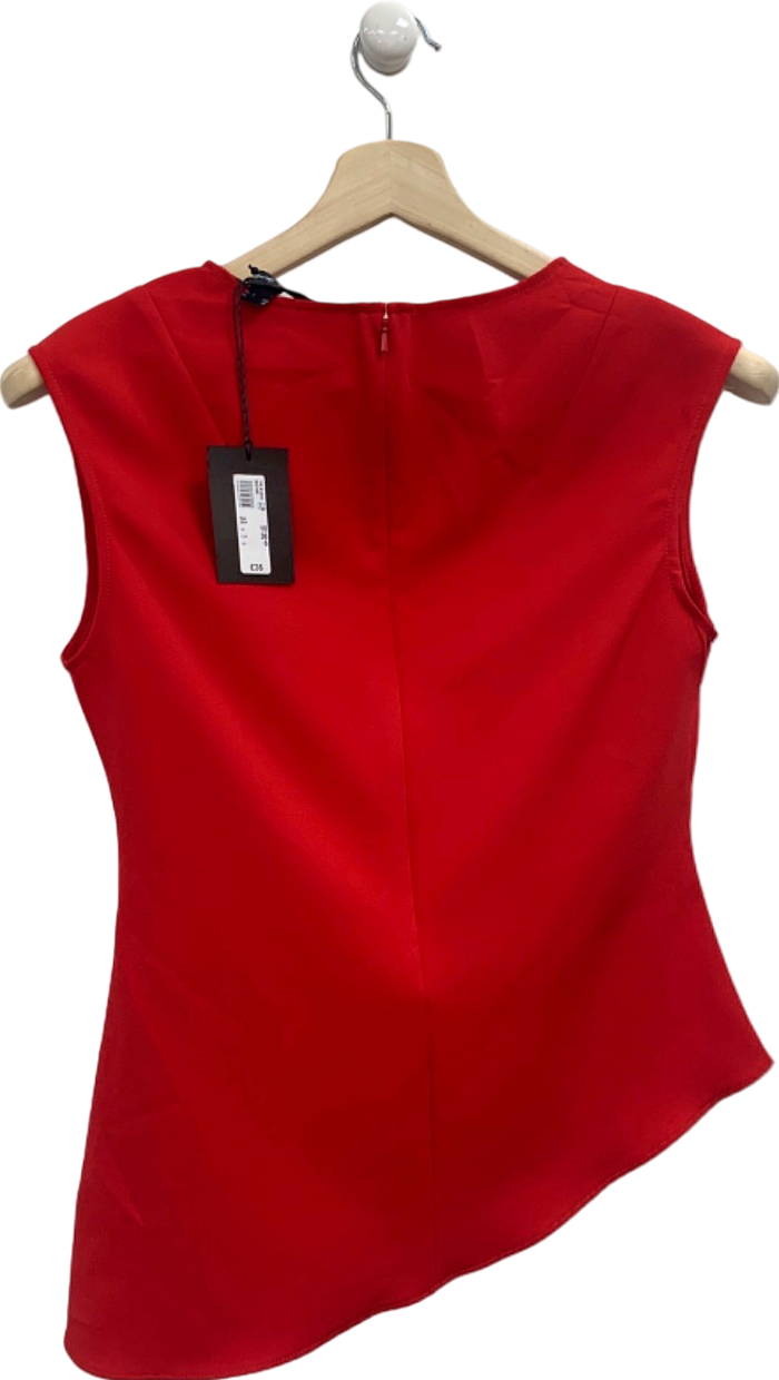 River Island Red Asymmetric Sleeveless Top UK 10